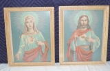 Vintage Paint by Numbers Jesus and Virgin Mary Prints