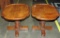 PAIR OF HERITAGE BURL WOOD TOP END TABLES