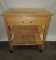 MAPLE BUTCHER BLOCK STYLE KITCHEN CART ON ROLLERS