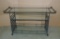 BLACK 2 SHELF ROLLING CART FOR PATIO