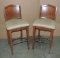 PAIR OF WOOD BAR STOOLS