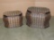 2 STACKING RATTAN STORAGE BASKETS