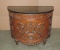 CARVED WOOD DEMI-LUNE  CABINET