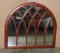 WOOD FRAME CATHEDRAL STYLE WINDOW WALL MIRROR