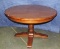 PINE ROUND PEDESTAL BASE DINING TABLE WITH 2 LEAVES