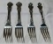 4 ANTIQUE STERLING FORKS