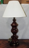 WOODEN VASE SHAPED TABLE LAMP