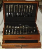 65 PIECE TOWLE STERLING FRENCH PROVINCIAL FLATWARE SET IN CHEST