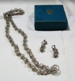 MEXICAN STERLING SILVER DESIGNER NECKLACE & EARING SET