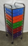 MULTICOLOR 10 DRAWER CART