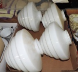 LOT OF 4 1950'S INDUSTRIAL MILK GLASS SHADES