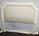 WHITE CLOTH COVERED FULL SIZE HEADBOARD