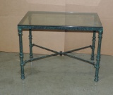 IRON AND GLASS TOP PATIO TABLE