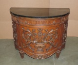 CARVED WOOD DEMI-LUNE  CABINET