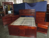 5 PIECE PINE FINISH BEDROOM SET