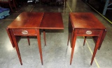 PAIR OF MAHAGONY DROP LEAF END TABLES