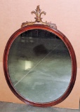 WOOD CARVED OVAL WALL MIRROR