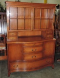 MORGANTON 2 PIECE CHERRY STEP BACK CHINA HUTCH