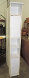 Pair of  Tall Thin White Storage Cabinets