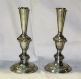 PAIR OF STERLING SILVER WEIGHTED CANDLE STICKS