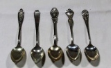 LOT OF 5 ANTIQUE STERLING SILVER SPOONS