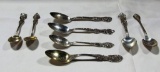 LOT OF 8 ANTIQUE STERLING SPOONS