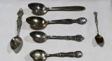 COLLECTION OF 6 STERLING SPOONS