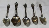 LOT OF 5 ANTIQUE STERLING SPOONS