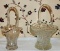 2 antique glass baskets