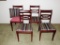 4 curved back chairs, mahogany