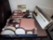 Lot of new picture frames, albums and rare wood wall shelves