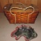 Antique picnic basket with rope handles