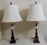 Pair of Rose Lamps