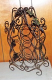 Decorative iron wine rack with grape decorations