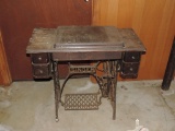 Vintage Singer Sewing Machine in cabinet