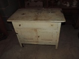 Oak washstand base painted white