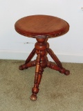 Antique oak organ stool