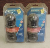 Lot of (2) Schlage Keyed Entry Door Knobs