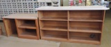 Two wooden shelving units