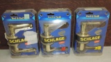(3) Schlage Bed and Bath Handle Set