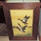 Original J. Koch 1918 Watercolor Of Ducks In Flight In Wide Oak Frame