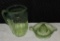 (2) Pieces of Green Depression Glass