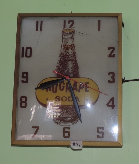 Original Square Glass front Nu Grape Clock