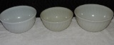 (3) Fire king White Swirl Bowls