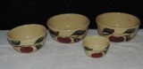 Lot of (4) Watt Apple Pottery Bowls