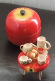 1959 Wooden Japan Apple Tea Set
