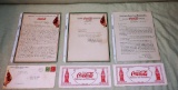 Nice Coca Cola Letterhead, Envelope And Ink Blotters Lot