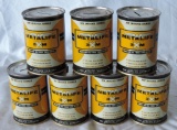 Lot of (7) Met A Life Oil Cans/Banks