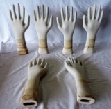 Lot of (6) NOS Porcelain Hands