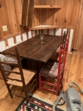 Yellow  Pine Table with Bench and Chairs
